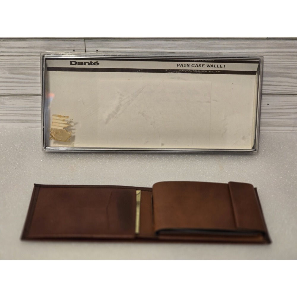 Dante Pass Case Wallet Vtg Brown Leather Bill Fold New With Box